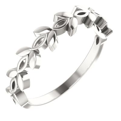 Ladies 14K Rose Stackable Marquise Design Ring