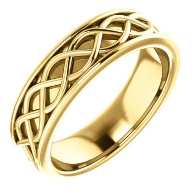 Ladies 14K Yellow Gold 6 mm Woven-Design Band Size 8.5