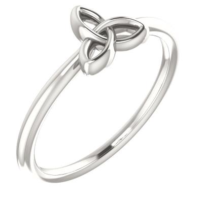 Ladies 14K Rose Stackable Celtic-Inspired Trinity Ring  