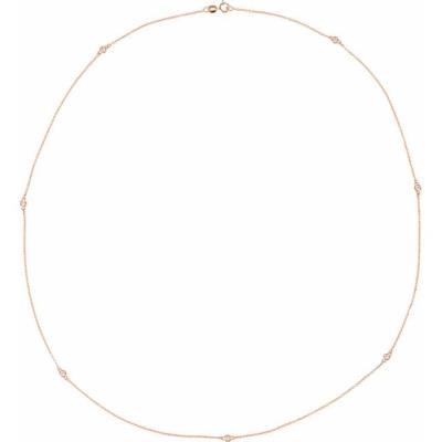 Ladies 14K Rose 1/3 CTW Diamond 7-Station 24" Necklace