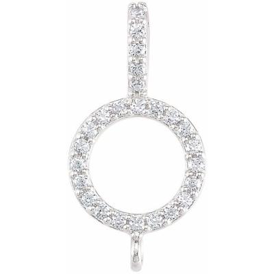14K White 1/10 CTW Diamond Halo-Style Bail 