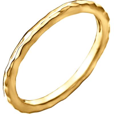 Ladies 14K Rose 2 mm Hammered Stackable Ring Size 6