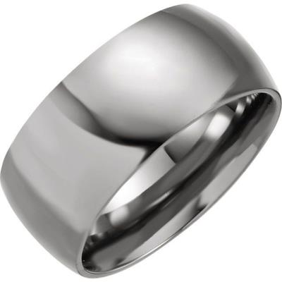 Ladies Titanium 10 mm Domed Polished Band Size 8