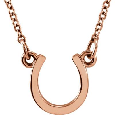 14K Rose Tiny Posh® Horseshoe 16-18" Necklace  
