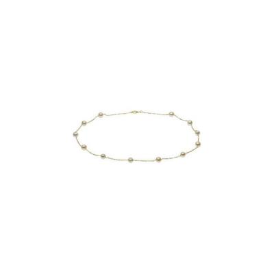 14K Yellow Gold Pearl Station 16" Necklace