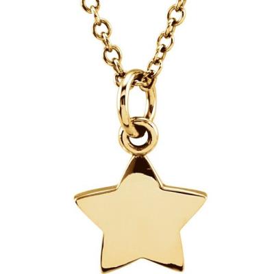14K Yellow Gold Tiny Posh® Star 16-18" Necklace 
