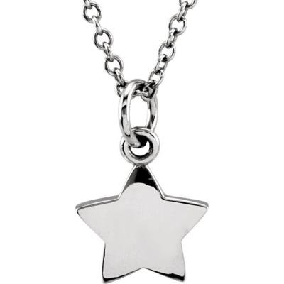 14K White Tiny Posh® Star 16-18" Necklace 