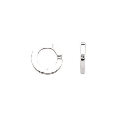 14K White .07 CTW Diamond Hoop Earrings