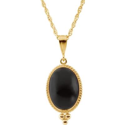 14K Yellow Onyx Rope Design 18" Necklace