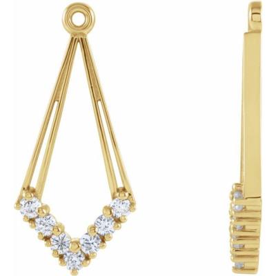 14K Yellow Gold 1/4 CTW Diamond Earring Jackets