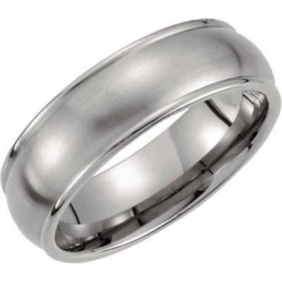 Ladies Titanium 7 mm Grooved & Satin Finish Band Size 7.5