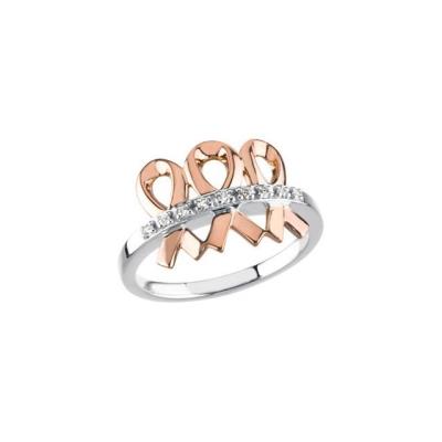 14K White/Rose .08 CTW Diamond Me & My Two Friends® Ring 