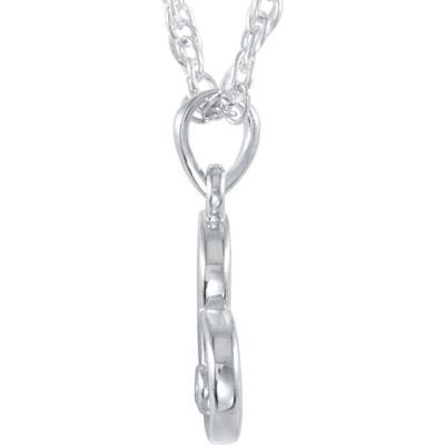 Sterling Silver .03 CTW Diamond Heart 18" Necklace