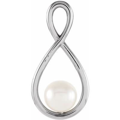 14K White Freshwater Cultured Pearl Pendant