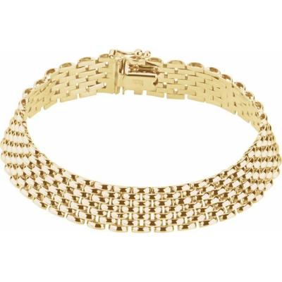 Ladies 14K Yellow Gold 10.25 mm Panther 7" Bracelet