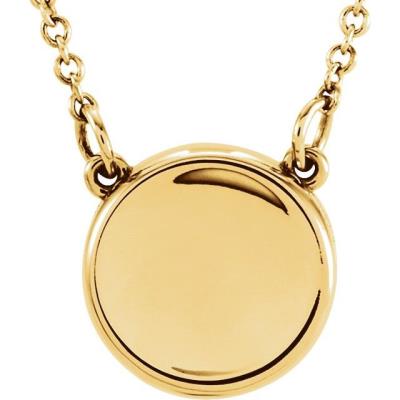 14K Yellow Gold Concave 18" Necklace
