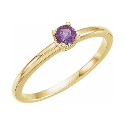 Baby/Youth 14K Yellow Gold Imitation Amethyst "February" Youth Birthstone Ring