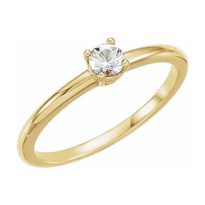 14K Yellow Gold Sapphire "April" Youth Birthstone Ring
