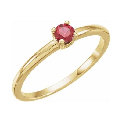 Baby/Youth 14K Yellow Gold Ruby "July" Youth Birthstone Ring
