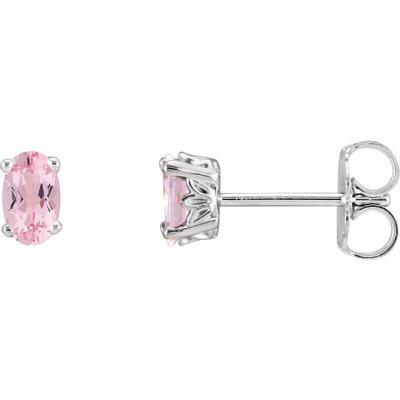 Ladies 14K White Morganite Earrings