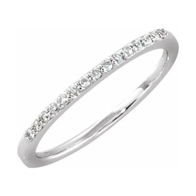 14K White 1/8 CTW Diamond Anniversary Band Size 5  