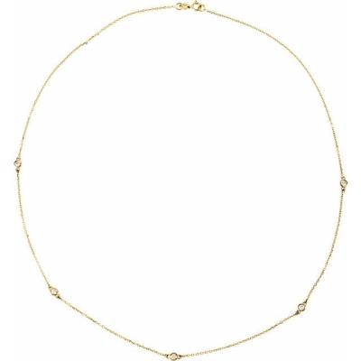 Ladies 14K Yellow Gold 1/4 CTW Diamond 5-Station 18" Necklace