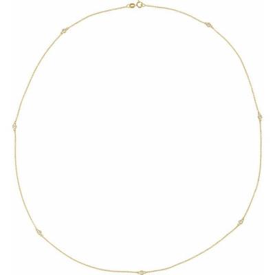 Ladies 14K Yellow Gold 1/3 CTW Diamond 7-Station 24" Necklace
