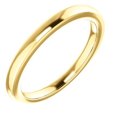 10K Yellow Gold Band for 6.5 mm Round Ring