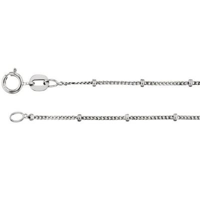 14K Yellow Gold 1 mm Solid Beaded Curb 20" Chain 