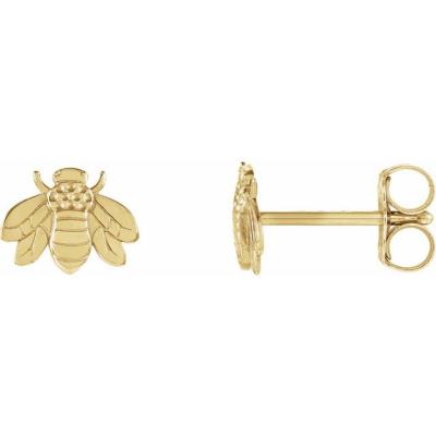 14K Yellow Gold Bumblebee Earrings
