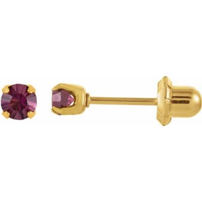 24K Yellow Gold Gold Plated Sterling Silver Imitation Amethyst Inverness® Piercing Earrings  