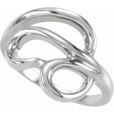 Ladies 14K White Freeform Ring