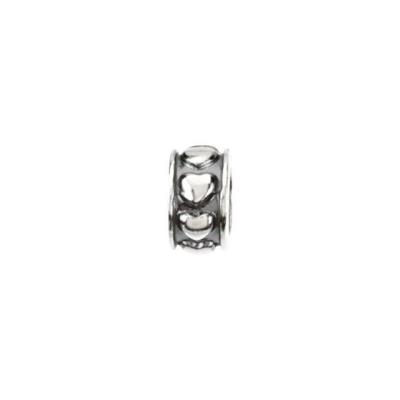 Ladies Sterling Silver 4 mm Hearts Spacer Bead