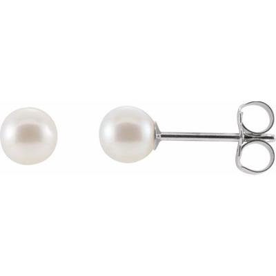 14K White Freshwater Cultured Pearl Earrings