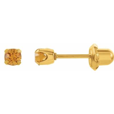 24K Gold Plated Sterling Silver Imitation Citrine Inverness® Piercing Earrings  
