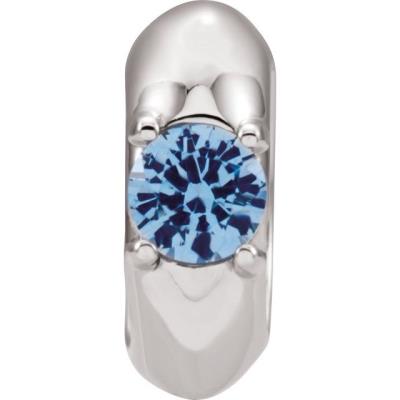 14K White March Birth of a Child™ Miniature Birthstone Ring Pendant