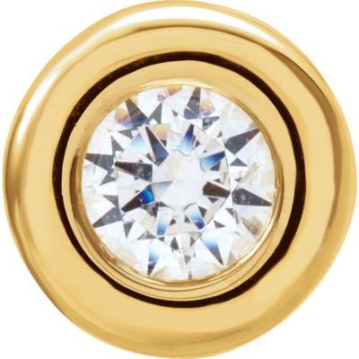 14K Yellow 4 mm Round Imitation Diamond Birthstone Slide Pendant
