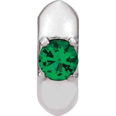 14K White May Birth of a Child™ Miniature Birthstone Ring Pendant