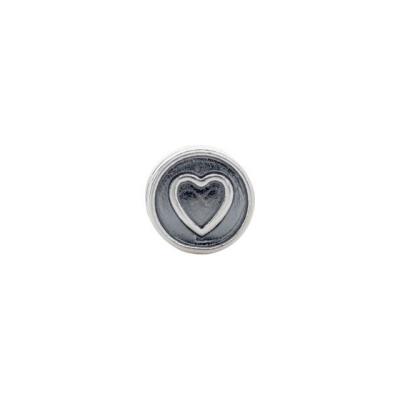 Ladies Sterling Silver 10.5x7.25 mm Heart Cylinder Bead