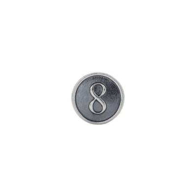 Ladies Sterling Silver Numeral #8 Cylinder Bead