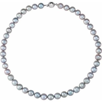 Sterling Silver Grey Freshwater Cultured Pearl 18" Strand