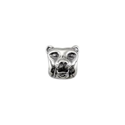 Ladies Sterling Silver 11.85x11.5 mm Tiger Slider Bead