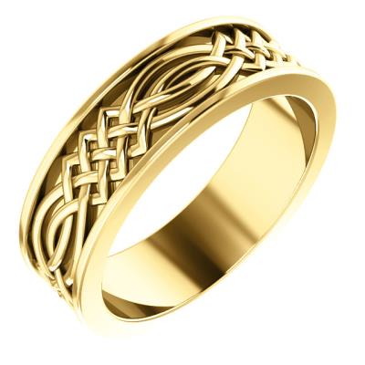 Ladies 14K White 6 mm Celtic-Inspired Band Size 7