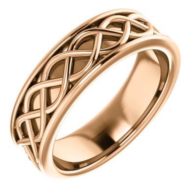 Ladies 14K White 6 mm Woven-Design Band Size 7