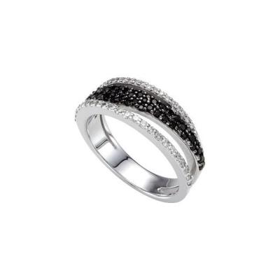 Black Spinel & Diamond Ring