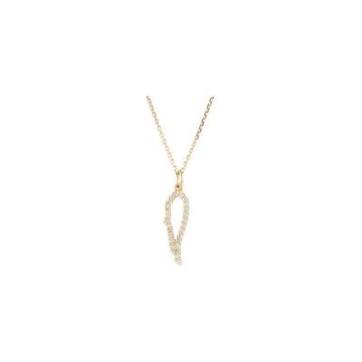 Ladies 14K Yellow 1/10 CTW Diamond Angel Wing 18" Necklace