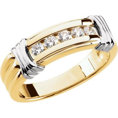 Mens 14K Yellow Gold & White 1/2 CTW Diamond Ring