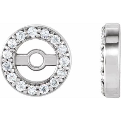14K White .07 CTW Diamond Earring Jackets with 3.4 mm ID