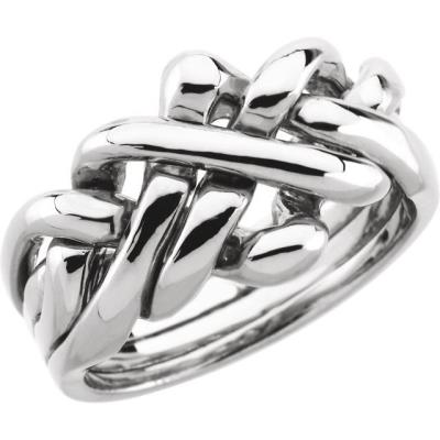 Ladies Sterling Silver 12.5 mm Puzzel Ring