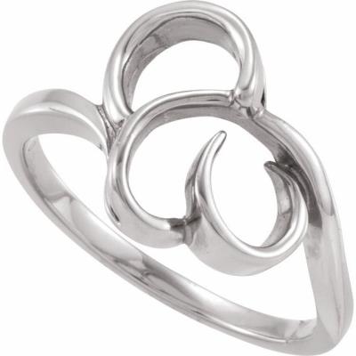 Ladies 14K White Freeform Remount Ring